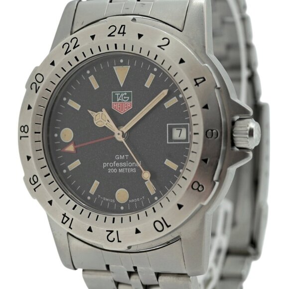 Tag Heuer 40mm Men's Professional 1500 Series GMT Jumbo Black Watch! 159.306! - Picture 2 of 10